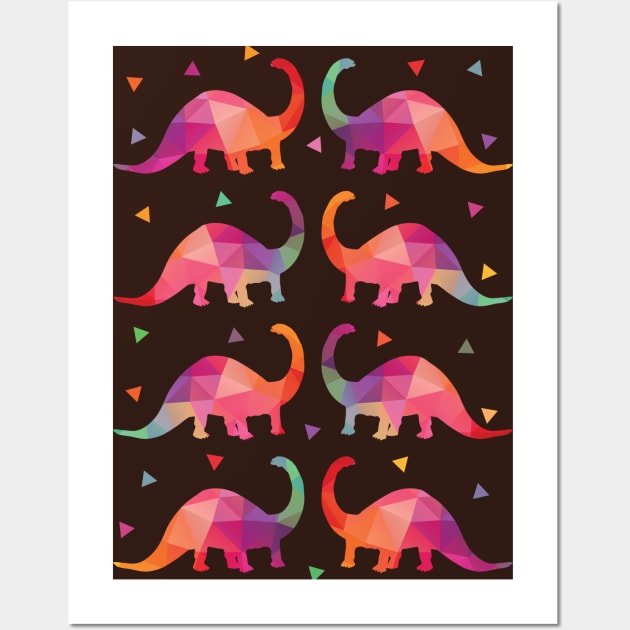 Geometric Dinosaurs Wall Art by QueenieLamb